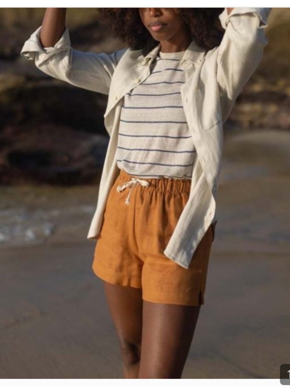 NWT Alex Crane Bo linen Women's  Drawstring Shorts